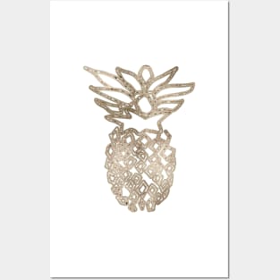 Golden rose pineapple Posters and Art